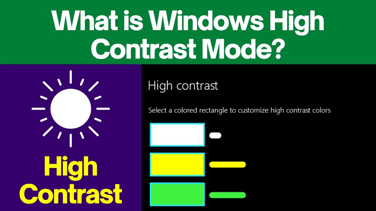 What Is Windows High Contrast Mode? - YouTube