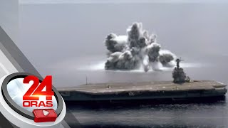 Pinakabagong aircraft carrier ng Amerika na USS Gerald R. Ford, sinabak sa explosion drill | 24 Oras