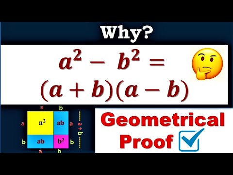 Why (a^2-b^2) = (a+b)(a-b) ? Algebraic Identity Geometrical PROOF ...