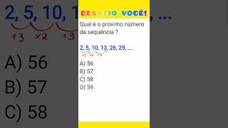 RACIOCÍNIO LÓGICO | Sequência numérica - desafio💥