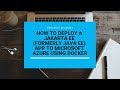 How to deploy a Jakarta EE (formerly Java EE) app to Microsoft Azure with Docker