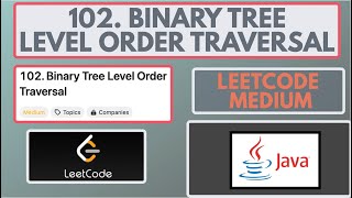 Leetcode | 102. Binary Tree Level Order Traversal | Medium | Java