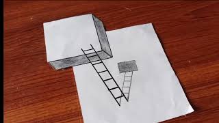 How To Draw Stairs 3D optical illusion drawing easy