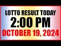 Lotto Result Today 2pm October 19, 2024 Swertres Ez2 Pcso