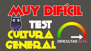 TEST DIFÍCIL de CULTURA GENERAL 🥇 para EXPERTOS 🥇 TRIVIA / EXAMEN / QUIZ / Saber