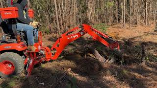 Kubota BX23s Stump Pull Legally Blind Farm