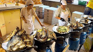 Long Queue! Thai Chef Sold Out 400 Crispy Eggs And Fish in 7 Pans | Thai Street Food