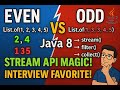 Even and Odd Numbers in Just 2 Lines| Java 8 stream API.