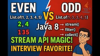 Even and Odd Numbers in Just 2 Lines| Java 8 stream API.