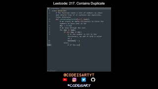 Leetcode 217. Contains Duplicate in Python | Python Leetcode | Python Coding Tutorial | Python ASMR