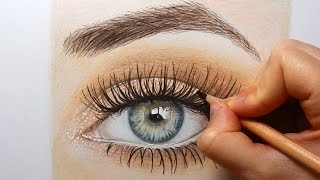 Drawing, Coloring an eye with colored pencils | Emmy Kalia