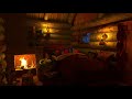 deep sleep in a cozy winter hut and cat relaxing blizzard u0026 fireplace 4k