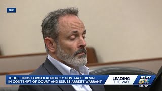 Former Kentucky Gov. Matt Bevin facing arrest warrant in legal battle with son