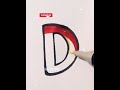 Satisfying colorful letter D painting❤️🎨 #art #shorts #trending #drawing #colors #creative