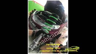 Perodua Alza pemasangan 4flex sport spring \u0026 KYB RS ULTRA ABSORBER ALZA