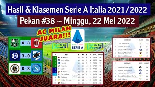 Hasil Liga Italia Tadi Malam: SASSUOLO vs AC MILAN | Klasemen Akhir Serie A Italia 2021/2022