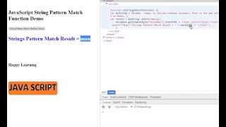 STRINGS MATCH METHOD IN JAVASCRIPT DEMO