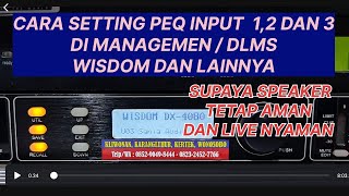 cara setting PEQ  INPUT untuk mid hight dan low sub di dlms wisdom dan lainnya