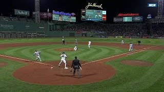 TB@BOS: Shaw fires to the plate to retire Cabrera