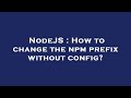 NodeJS : How to change the npm prefix without config?