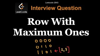 Row With Maximum Ones - Leetcode 2643 - Python