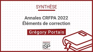 Annales CRFPA 2022 - Synthèse