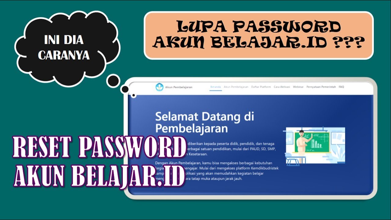 Cara Reset Password Akun Belajar.id - YouTube