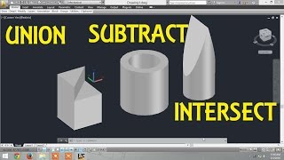 Union,Subtract,Intersect commands in AutoCAD By Engineer AutoCAD Tutorials