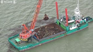 八代海・有明海の流木など　九州北部豪雨の5倍超　終わり見えぬ回収作業