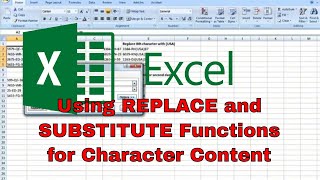 Using REPLACE and SUBSTITUTE Functions for Character Content