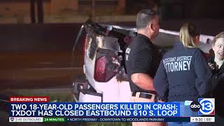 2 teenagers killed in fiery crash after driver lost control on South Loop, HPD says