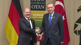 German Chancellor Scholz meets with Turkish President Erdogan in Vilnius | AFP