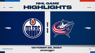 NHL Highlights | Oilers vs. Blue Jackets - October 28, 2024