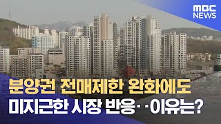 분양권 전매제한 완화에도 미지근한 시장 반응‥이유는? (2023.04.10/뉴스데스크/MBC)