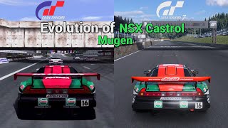 Evolution of Honda NSX Castrol Mugen 2000 [JGTC] 2001 \u0026 2024 GT3 - GT7 [4K]