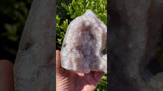 Rare druzy pink amethyst cluster #crystals #crystalshop #druzy #amethyst #gemshow #minerals