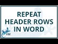 How to repeat tables' header rows in Word