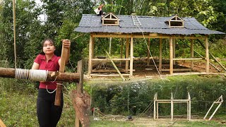 START TO FINISH : 150 DAYS Build a Wooden House Alone - Full Video Complete Wooden House