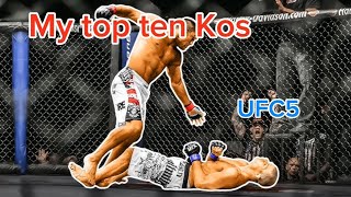 Top 10 Knockouts on UFC5 PS5 pro Volume  1 🥋💥🥊