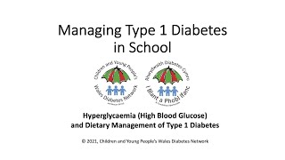 Managing Type 1 Diabetes in School - Dietary Management