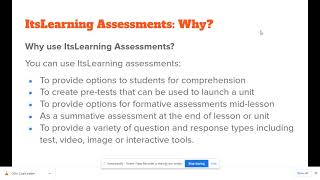 ItsLearning Assessments: Why?