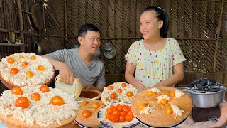 Bánh Bông Lan Chà Bông Trứng Muối Nướng Bằng Nồi Gang Siêu Ngon