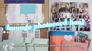 an insanely HUGE kpop photocard haul ✰ seventeen ot13?, nct mark, twice, stray kids, ateez, treasure