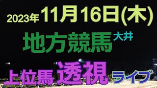 【地方競馬ライブ（馬番透視）】11/16（木）大井競馬 の馬券に絡む馬番を透視し配信します。穴馬探しや大穴馬券ゲットにお役立て下さい。