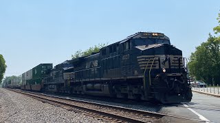 NS 4037 leads NS 28R booking through Harrisburg at max speed! 6-9-2023