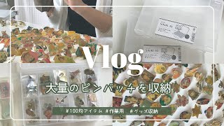 Vlog*大量のピンバッチを収納📚📂：100均アイテム使って良かった～💡オタ活作業動画🎀seria,cando,haul