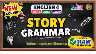ENGLISH 4 TERM 1 WEEK 1 SESSION 1 | NOTING IMPORTANT ELEMENTS | STORY GRAMMAR | ILAW FRAMEWORK