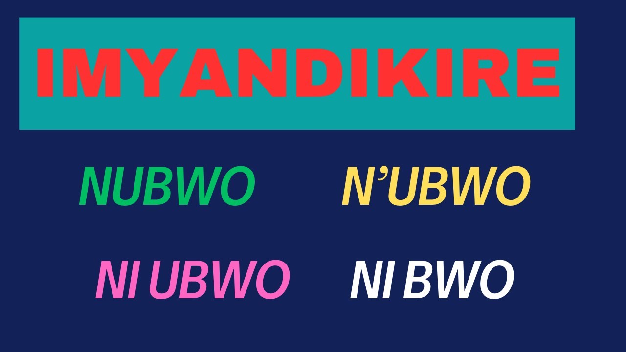Menya Iyi Myandikire Youtube