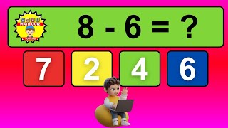 20 One Digit Subtraction Quiz | Math Quiz for Kids