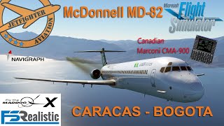 MSFS 2020 I Mcdonnell MD-82 FMS/PMS CANADIAN MARCONI I CARACAS - BOGOTA RNAV APPROACH \u0026 BAD LANDING